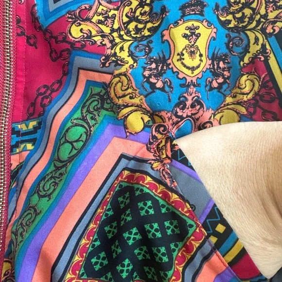 Billy by Flying Tomato Small Colorful Abstract Fully Zip Light weight Jacket - Picture 3 of 5